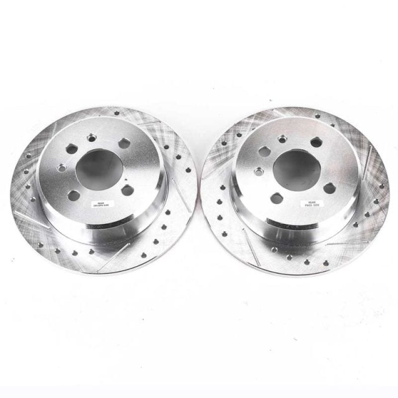 Kies-Motorsports PowerStop Power Stop 1991 BMW 318i Rear Evolution Drilled & Slotted Rotors - Pair