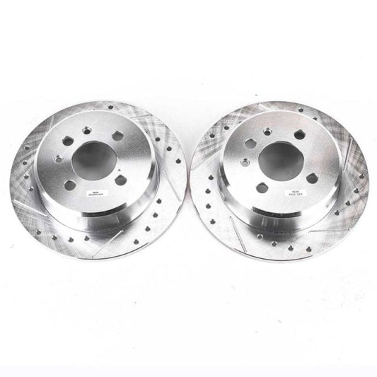 Kies-Motorsports PowerStop Power Stop 1991 BMW 318i Rear Evolution Drilled & Slotted Rotors - Pair