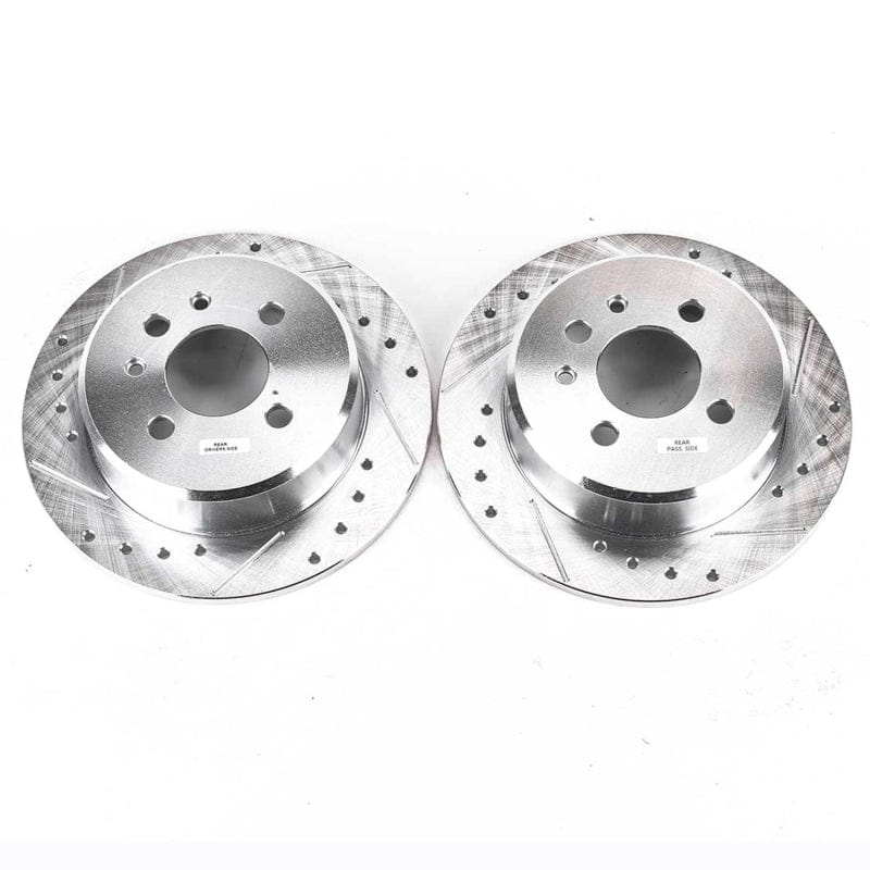 Kies-Motorsports PowerStop Power Stop 1991 BMW 318i Rear Evolution Drilled & Slotted Rotors - Pair