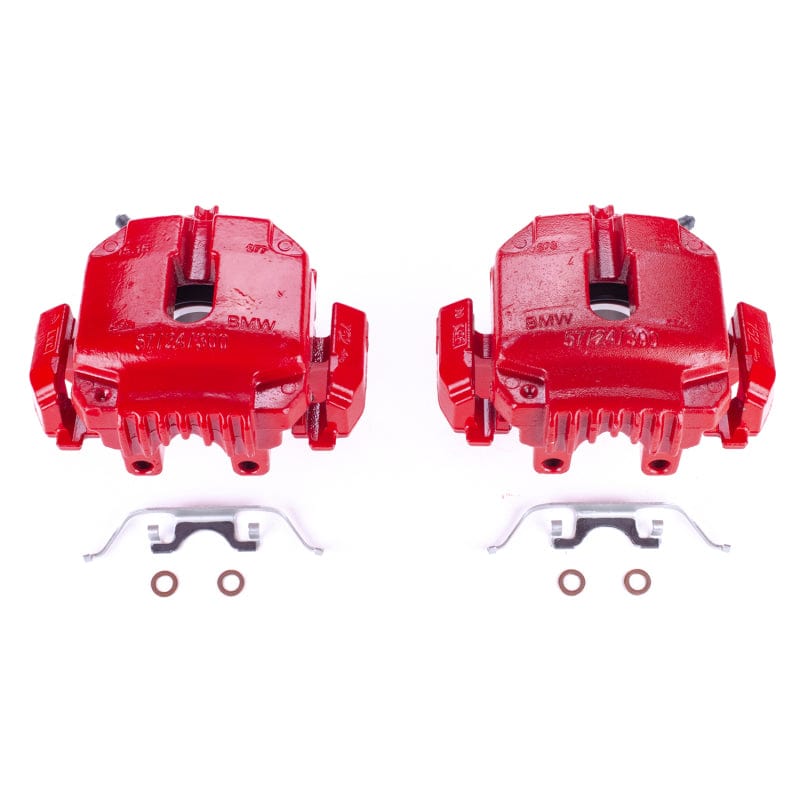 Power Stop 2006 BMW 325i Front Red Calipers w/Brackets - Pair Secondary image