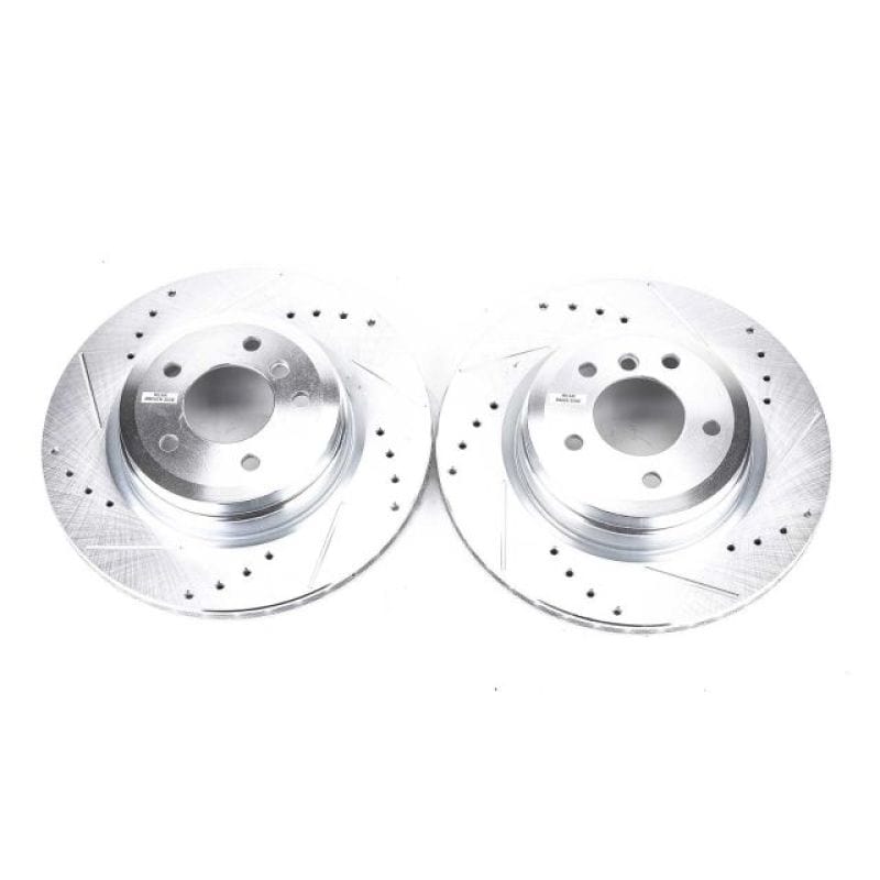 Kies-Motorsports PowerStop Power Stop 2006 BMW 330i Rear Evolution Drilled & Slotted Rotors - Pair