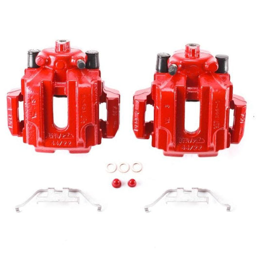Kies-Motorsports PowerStop Power Stop 2006 BMW 330i Rear Red Calipers w/Brackets - Pair