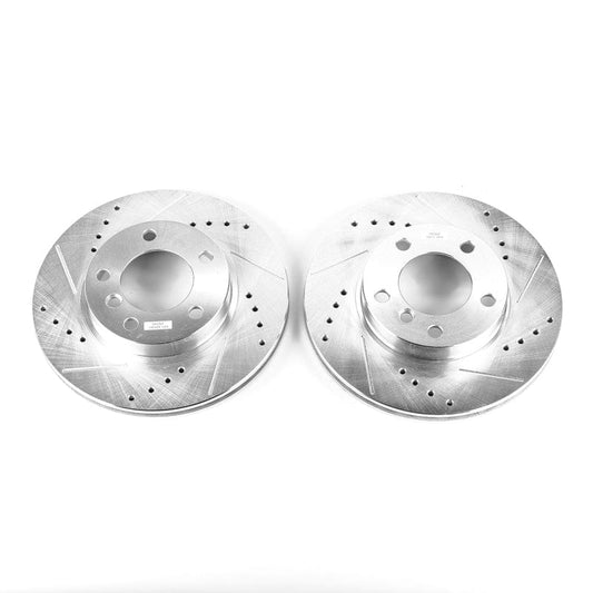 Kies-Motorsports PowerStop Power Stop 92-98 BMW 318i Front Evolution Drilled & Slotted Rotors - Pair