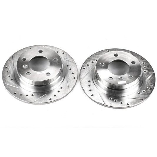 Kies-Motorsports PowerStop Power Stop 92-98 BMW 318i Rear Evolution Drilled & Slotted Rotors - Pair