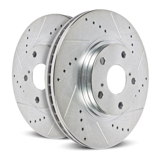 Kies-Motorsports PowerStop Power Stop 94-95 BMW 540i Rear Evolution Drilled & Slotted Rotors - Pair