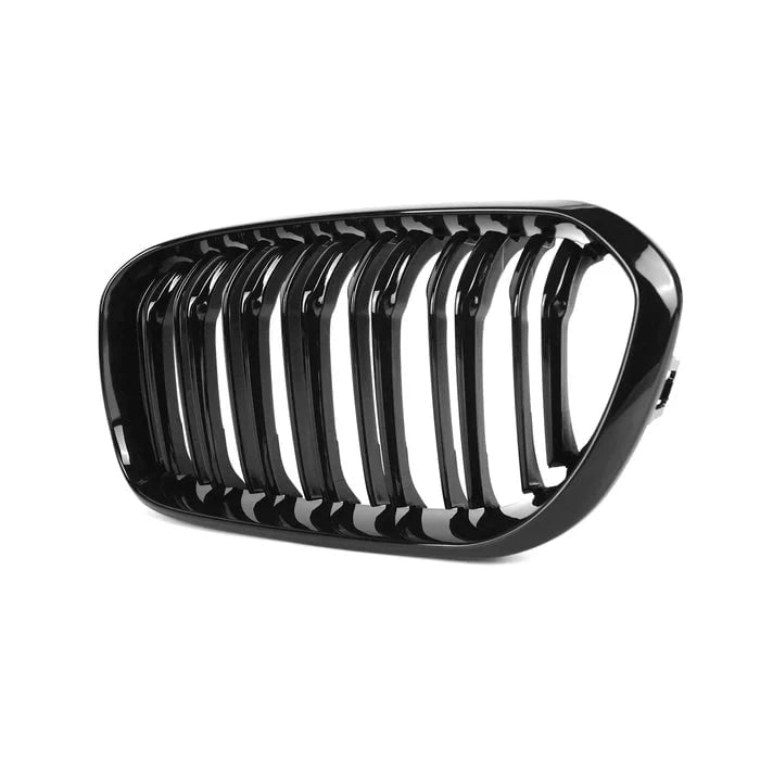Kies-Motorsports R44 Performance MHC Black BMW 1 Series LCI Double Slat Front Grilles In Gloss Black (F20/F21)