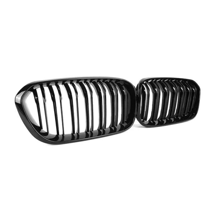 Kies-Motorsports R44 Performance MHC Black BMW 1 Series LCI Double Slat Front Grilles In Gloss Black (F20/F21)