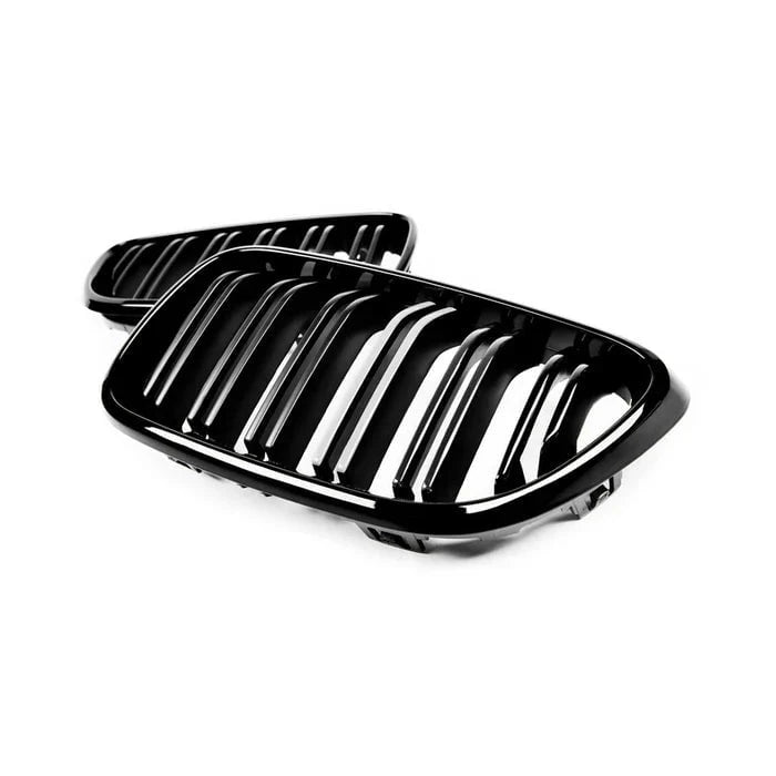 Kies-Motorsports R44 Performance MHC Black BMW M2/2 Series OEM M2 Style Double Slat Front Grille In Gloss Black (F87/F22/F23)
