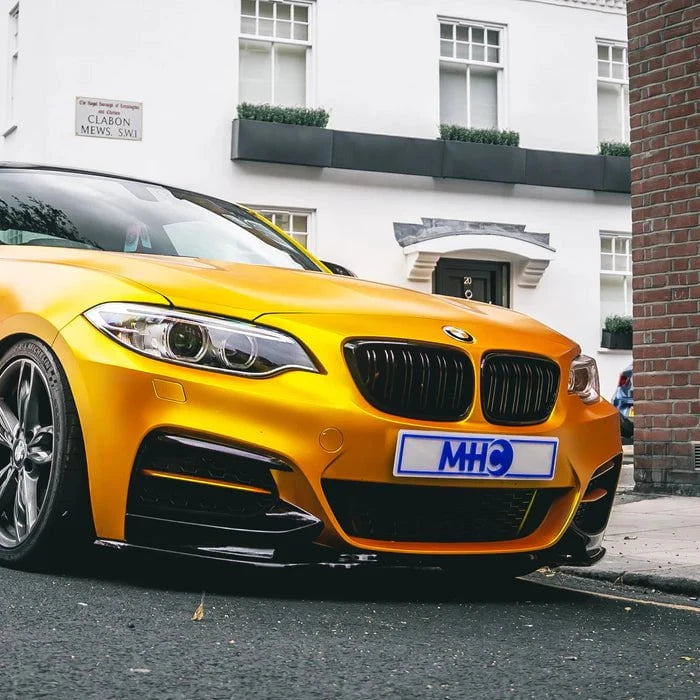 Kies-Motorsports R44 Performance MHC Black BMW M2/2 Series OEM M2 Style Double Slat Front Grille In Gloss Black (F87/F22/F23)