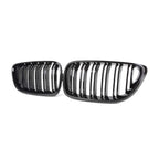 Kies-Motorsports R44 Performance MHC Black BMW M2/2 Series OEM M2 Style Double Slat Front Grille In Gloss Black (F87/F22/F23)