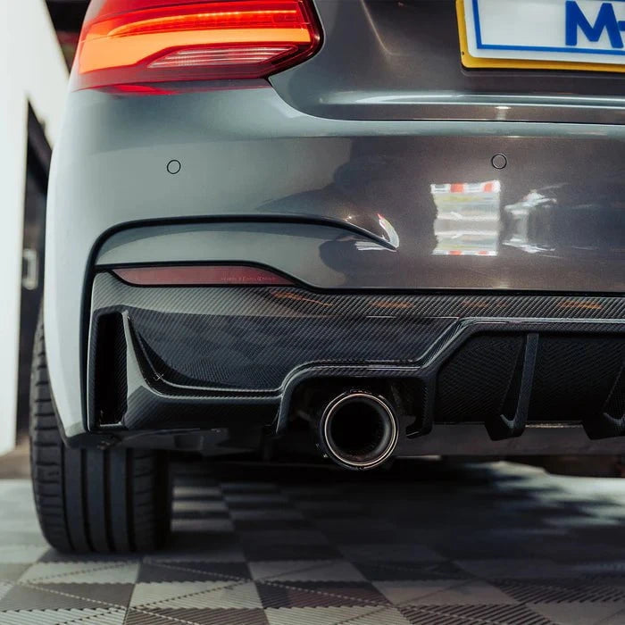 Kies-Motorsports R44 Performance MHC+ BMW F22/F23 M235i & M240i Ultra Aggressive Style Rear Diffuser In Pre Preg Carbon Fibre Main image