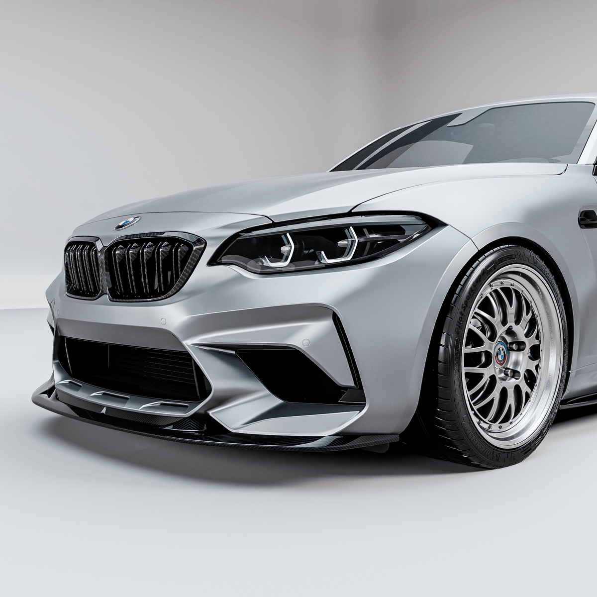Kies-Motorsports R44 Performance MHC+ BMW F87 M2 Competition S55 GTX Front Splitter In Pre Preg Carbon Fibre – Upper Only Upper Only