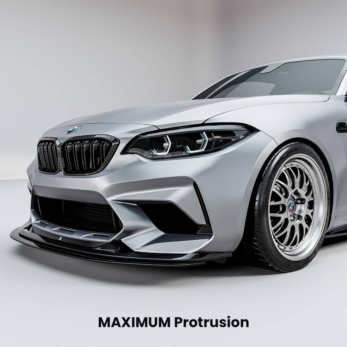 Kies-Motorsports R44 Performance MHC+ BMW F87 M2 Competition S55 GTX Front Splitter In Pre Preg Carbon Fibre – Upper Only Upper Only