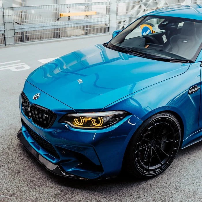 Kies-Motorsports R44 Performance MHC+ BMW M2 Competition S55 GT Style Front Splitter In Gloss Pre Preg Carbon Fibre (F87C)
