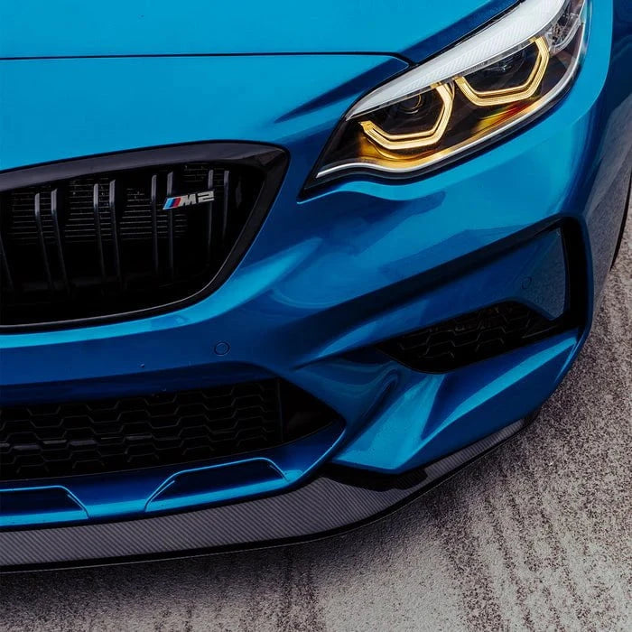 Kies-Motorsports R44 Performance MHC+ BMW M2 Competition S55 GT Style Front Splitter In Gloss Pre Preg Carbon Fibre (F87C)