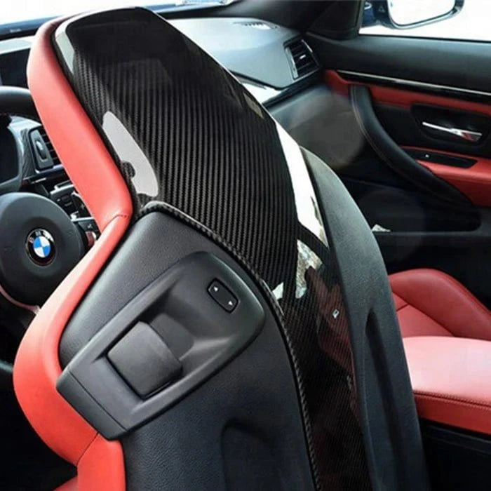 Kies-Motorsports R44 Performance MHC+ BMW M2/M3/M4 Seat Back Covers In Gloss Pre Preg Carbon Fibre (F87/F80/F82/F83)