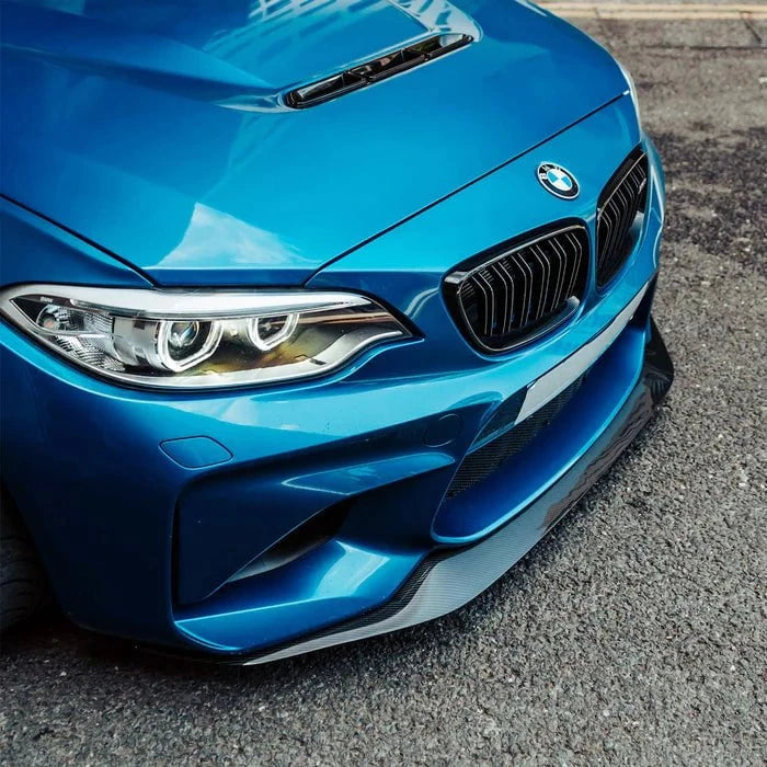 Kies-Motorsports R44 Performance MHC+ BMW M2 N55 GT Style Front Splitter In Gloss Pre Preg Carbon Fibre (F87)