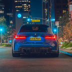 Kies-Motorsports R44 Performance MHC+ BMW M3/M4 DF1 LED Rear Diffuser In Gloss Pre Preg Carbon Fibre (G80/G81/G82/G83)