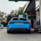Kies-Motorsports R44 Performance MHC+ BMW M3/M4 DF1 LED Rear Diffuser In Gloss Pre Preg Carbon Fibre (G80/G81/G82/G83)