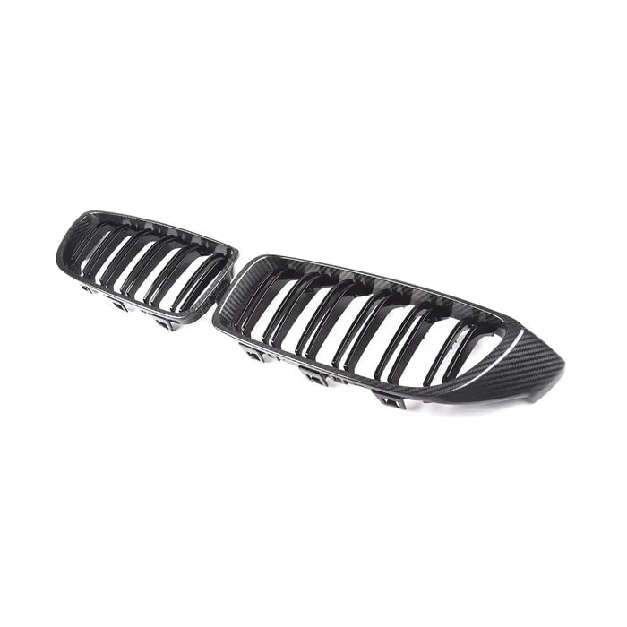 Kies-Motorsports R44 Performance MHC+ BMW M3/M4 Premium Front Grilles In Pre Preg Carbon Fibre & Gloss Black (F80/F82/F83)