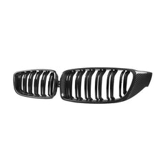 Kies-Motorsports R44 Performance MHC+ BMW M3/M4 Premium Front Grilles In Pre Preg Carbon Fibre & Gloss Black (F80/F82/F83)