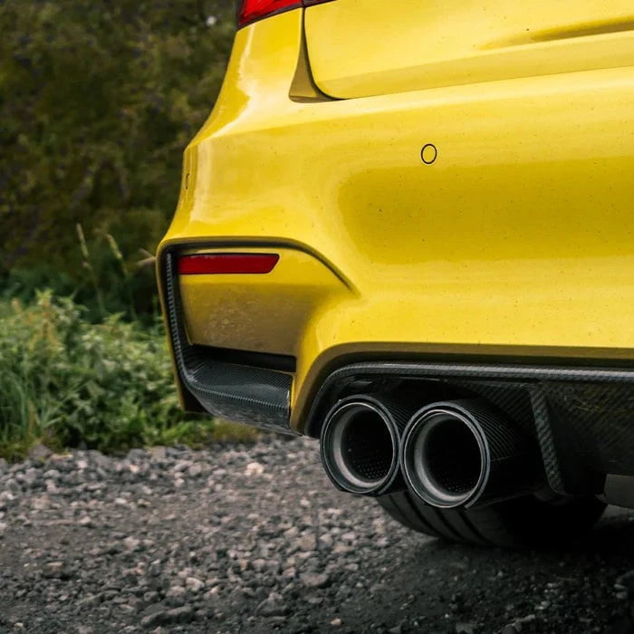 Kies-Motorsports R44 Performance MHC+ BMW M3/M4 Rear Bumper Inserts In Gloss Pre Preg Carbon Fibre (F80/F82/F83)