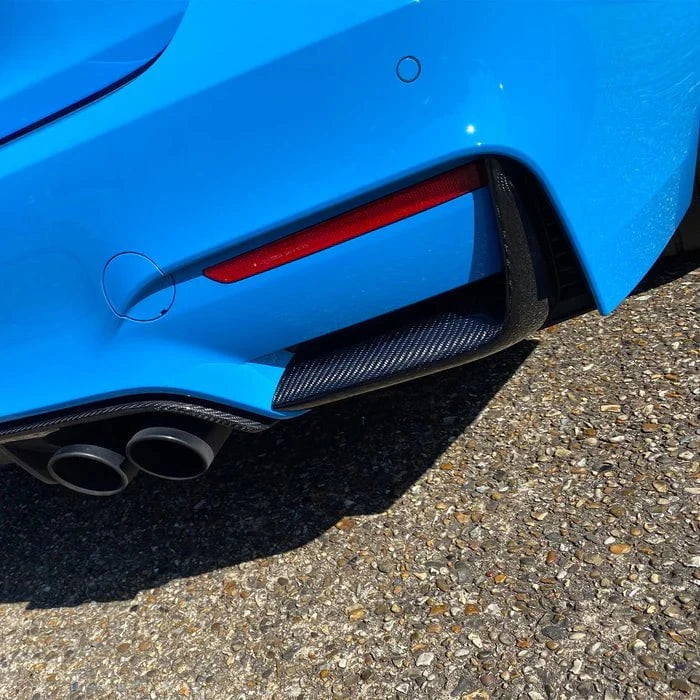 Kies-Motorsports R44 Performance MHC+ BMW M3/M4 Rear Bumper Inserts In Gloss Pre Preg Carbon Fibre (F80/F82/F83)