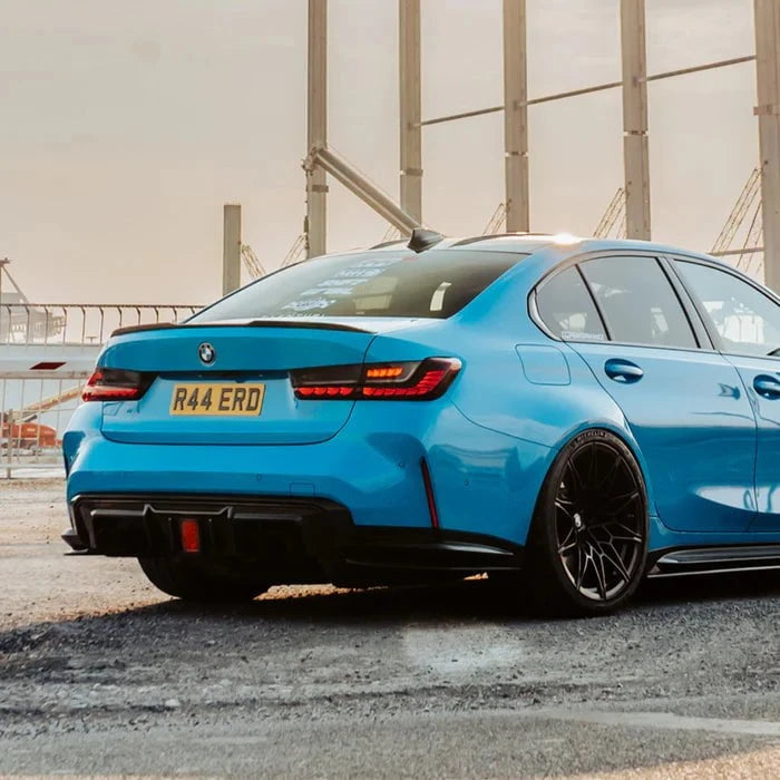 Kies-Motorsports R44 Performance MHC+ BMW M3 SS1 Rear Side Splitters In Gloss Pre Preg Carbon Fibre (G80/G81) Main image