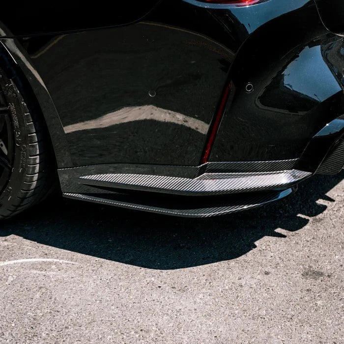 Kies-Motorsports R44 Performance MHC+ BMW M4 SS1 Rear Side Splitters In Gloss Pre Preg Carbon Fibre (G82/G83)