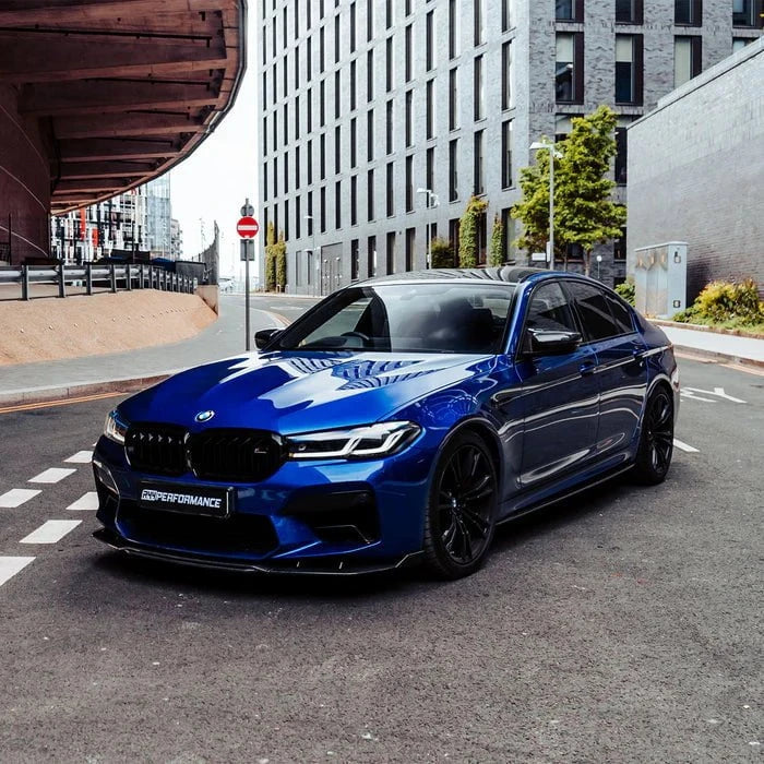 Kies-Motorsports R44 Performance MHC+ BMW M5 F90 LCI Low Line Front Splitter In Pre Preg Gloss Carbon Fibre (F90)
