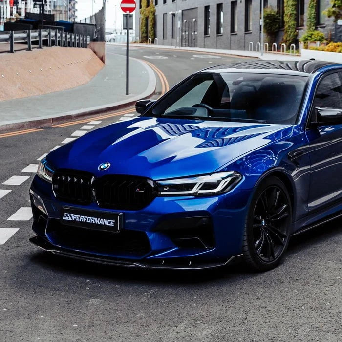 Kies-Motorsports R44 Performance MHC+ BMW M5 F90 LCI Low Line Front Splitter In Pre Preg Gloss Carbon Fibre (F90)