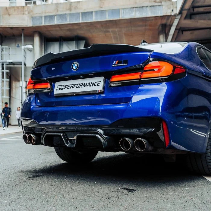 Kies-Motorsports R44 Performance MHC+ BMW M5 LCI CS Style Rear Diffuser In Pre Preg Gloss Carbon Fibre (F90)