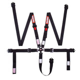 Kies-Motorsports Racequip RaceQuip Camlock 5 Point 2In Auto Racing Harness Set / Pull-Down Lap / SFI 16.1 Seat Belt Set- Black