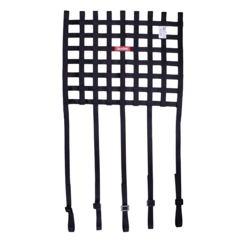 Kies-Motorsports Racequip RaceQuip Ribbon Style Race Car Window Net w/1In Mounting Straps / SFI 27.1 Certified Blk 15 H X 18 W