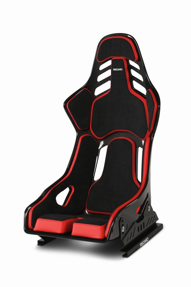 Kies-Motorsports Recaro Recaro Podium (Large) CFK Carbon Fiber Left Hand Seat - Black Alcantara/Red Leather
