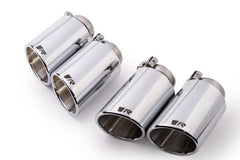 Kies-Motorsports Remus Remus Stainless Steel 102mm Angled/Angled Rolled Edge Chrome Tail Pipe Set (Quad Tips)