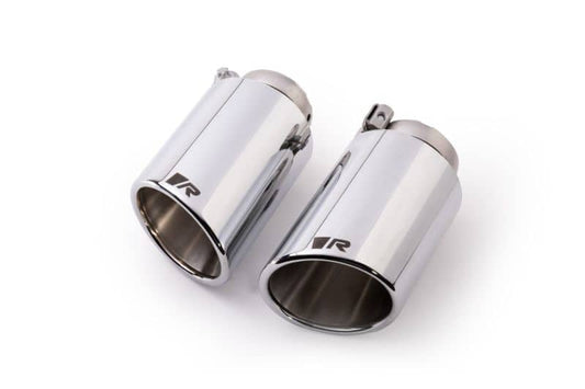 Kies-Motorsports Remus Remus Stainless Steel 102mm Angled Rolled Edge Chrome w/Adj Clamp Tail Pipe Set (Pair)