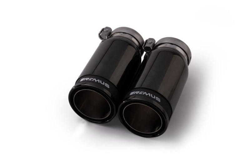 Kies-Motorsports Remus Remus Stainless Steel 84mm Straight Black Chrome w/Carbon Insert Tail Pipe Set (Pair)