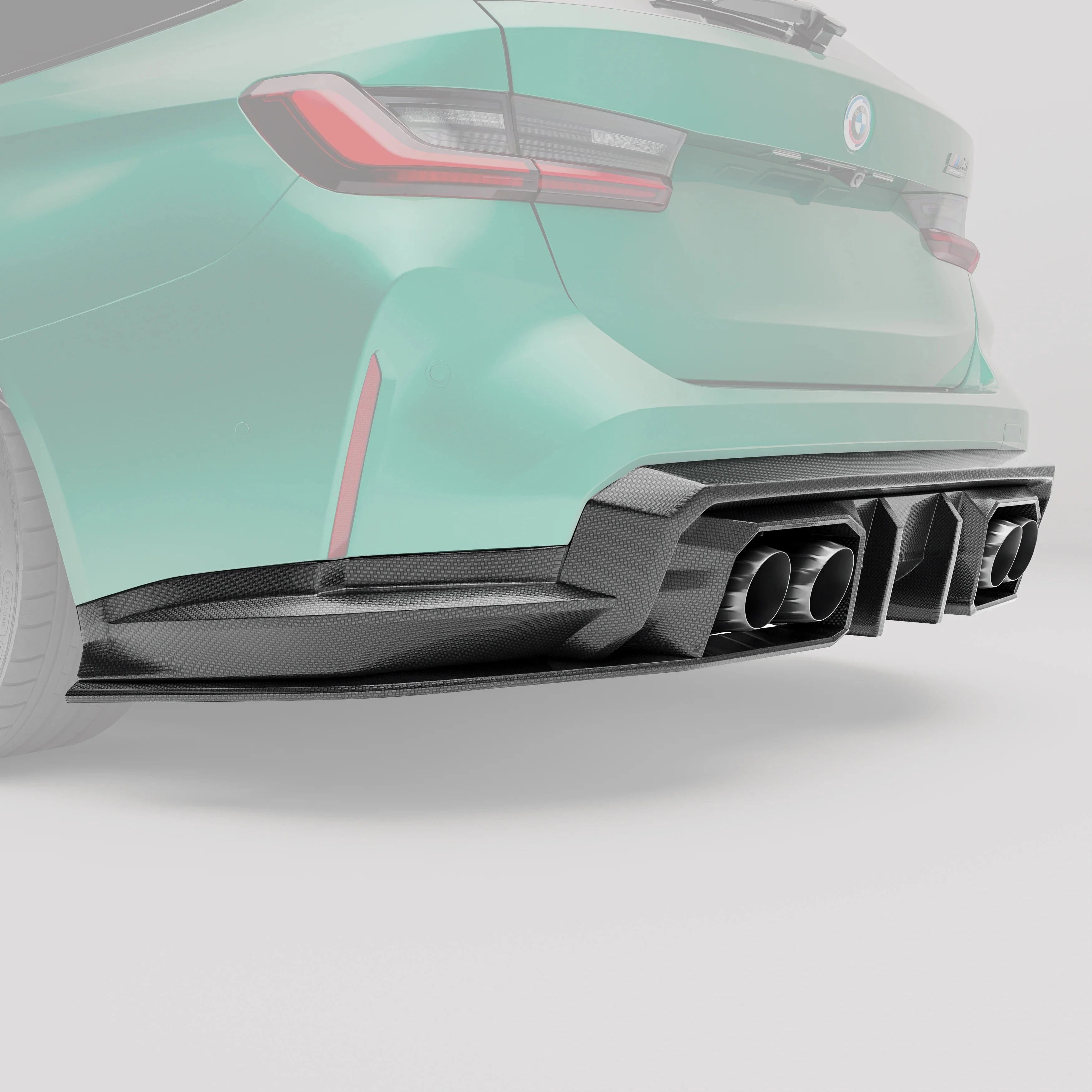 Kies-Motorsports Revozport Revozport 6 Pieces Carbon Fiber Rear Diffuser for BMW G80 G81 M3 2021-2024 Main image