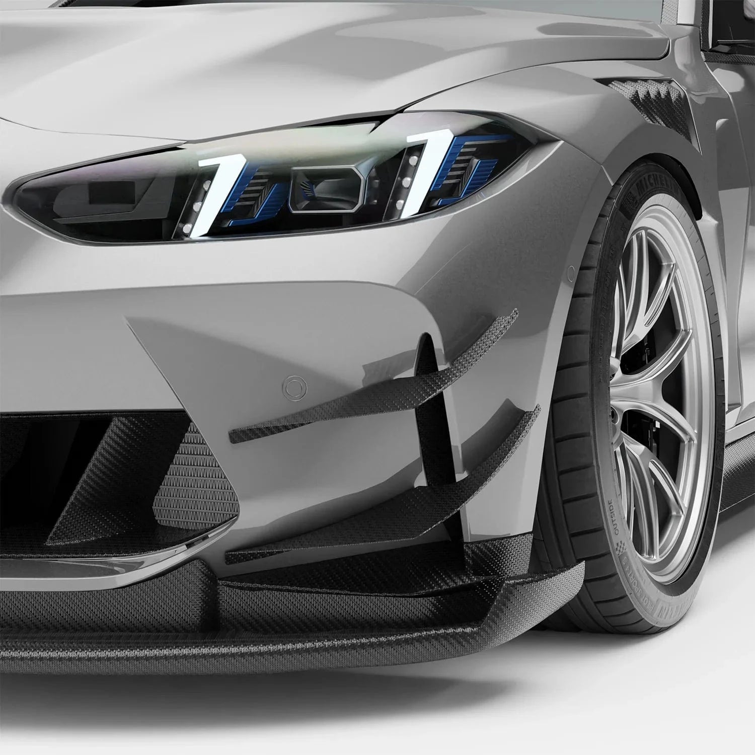 Kies-Motorsports Revozport Revozport  Carbon Fiber Front Bumper Canards for BMW G80 M3 G82 G83 M4 Main image