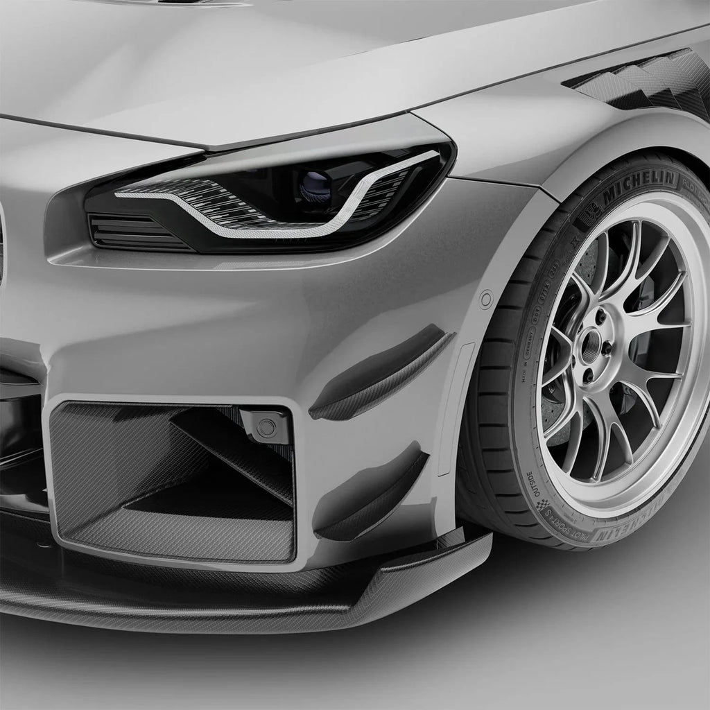 Kies-Motorsports Revozport Revozport   Carbon Fiber Front Bumper Canards for BMW G87 M2