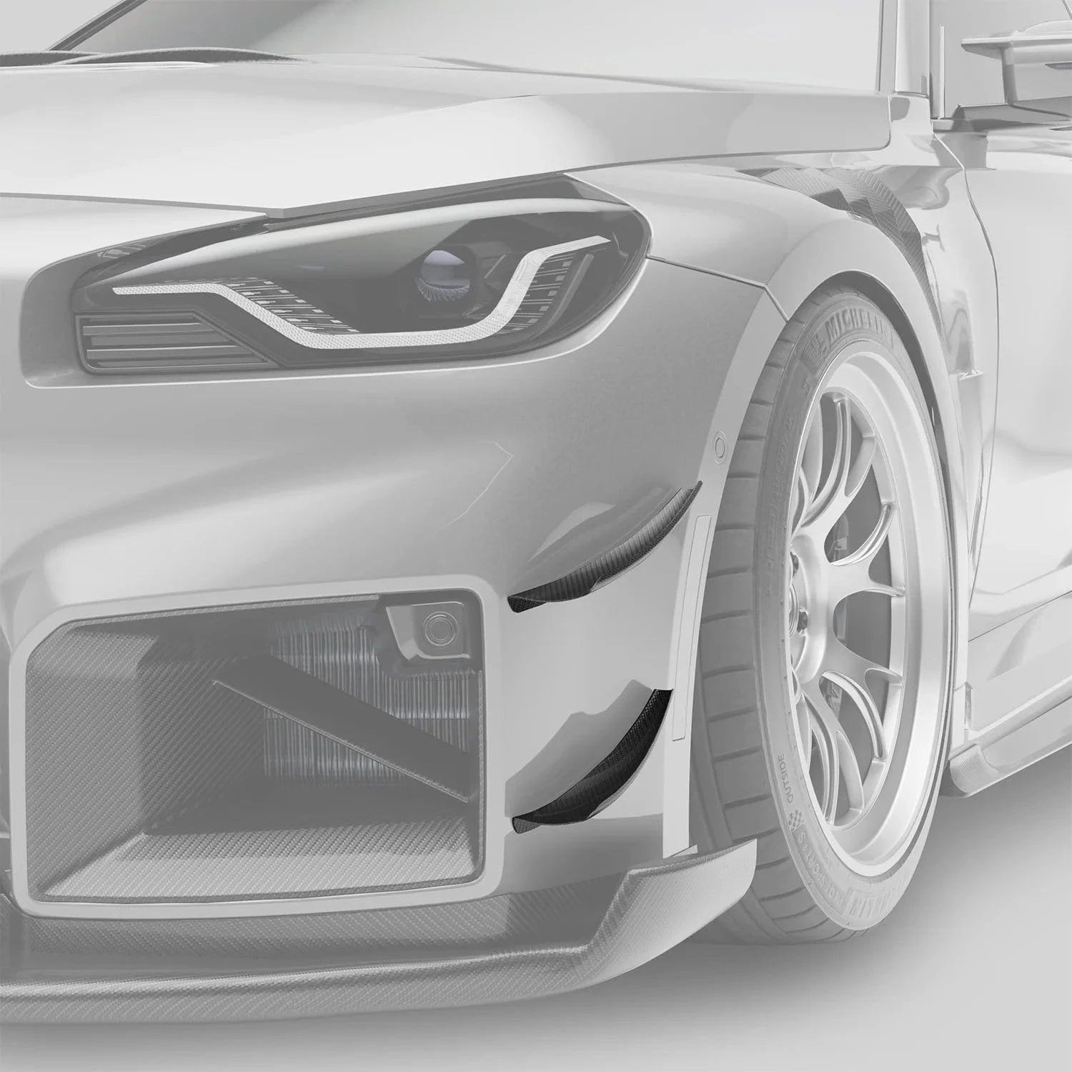 Kies-Motorsports Revozport Revozport   Carbon Fiber Front Bumper Canards for BMW G87 M2