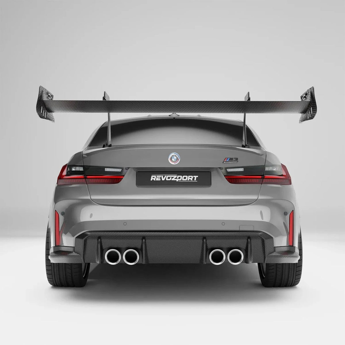 G80 Rear End Mod Revozport Carbon Fiber Rear Wing Spoiler for BMW G80 M3 2021-2024 ...