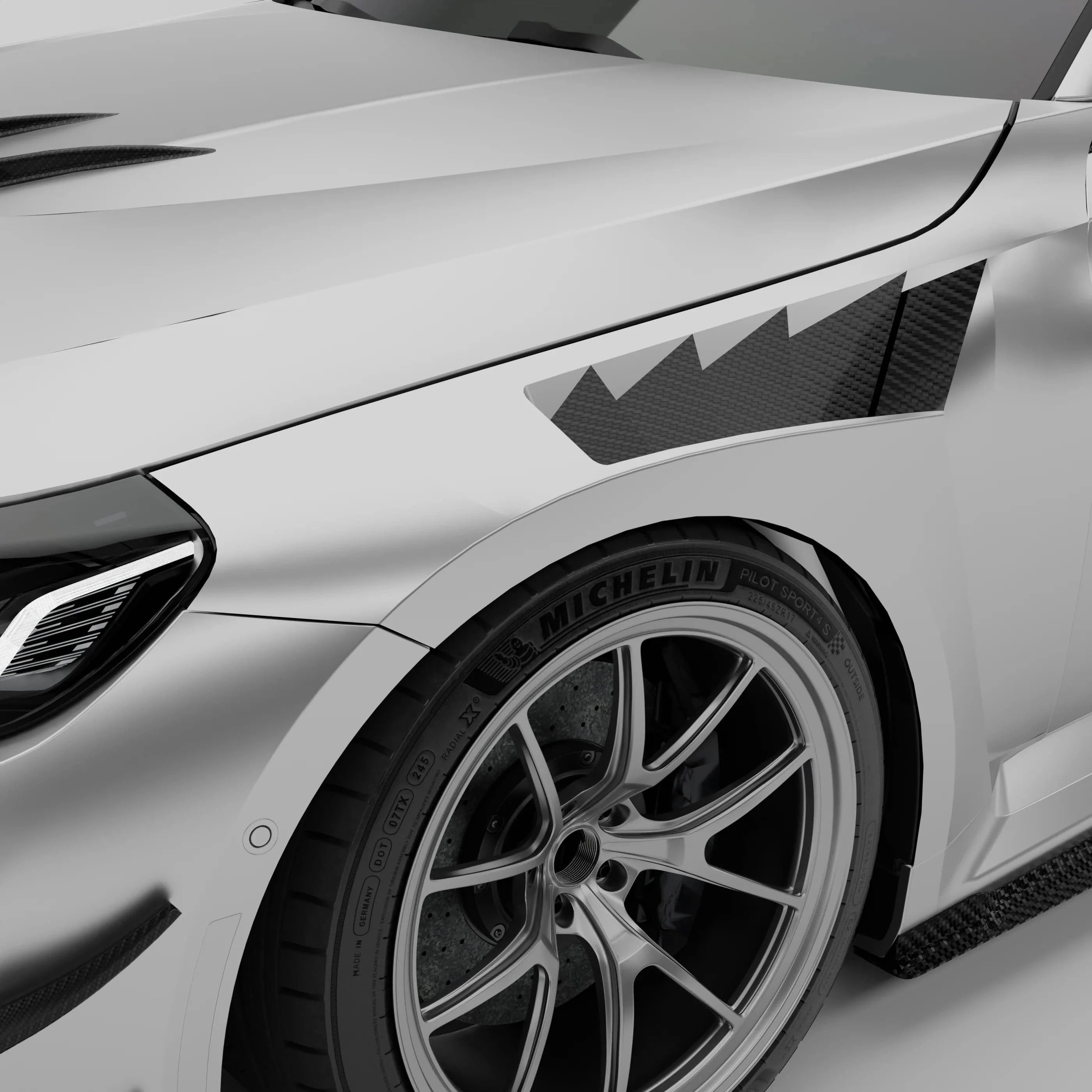 Kies-Motorsports Revozport Revozport  Carbon Fiber Side Fenders for BMW G87 M2-V2  RACE FENDER