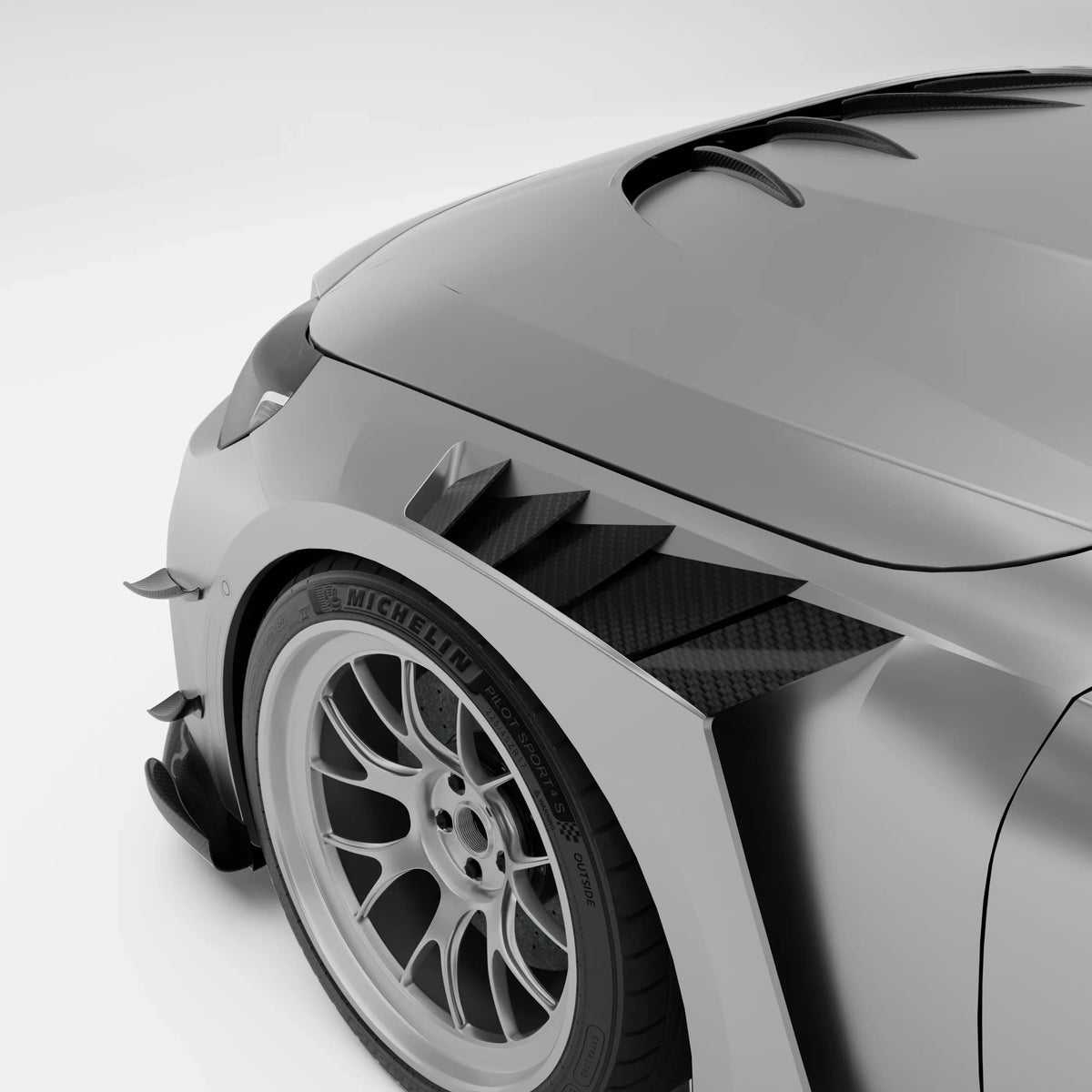 Kies-Motorsports Revozport Revozport  Carbon Fiber Side Fenders for BMW G87 M2-V2  RACE FENDER