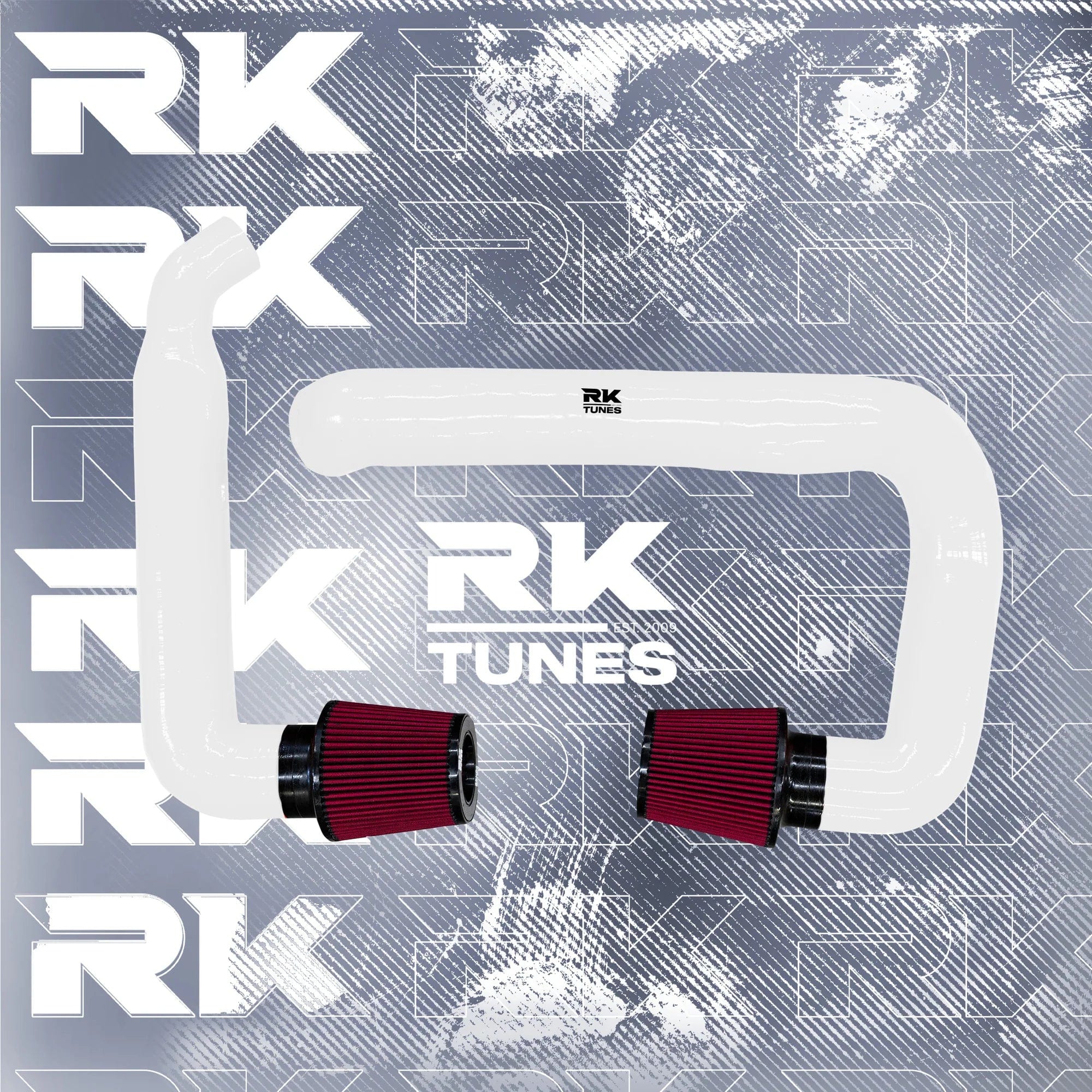 Kies-Motorsports RK TUNES BMW RK X3M / X4M front mount intakes White / Red