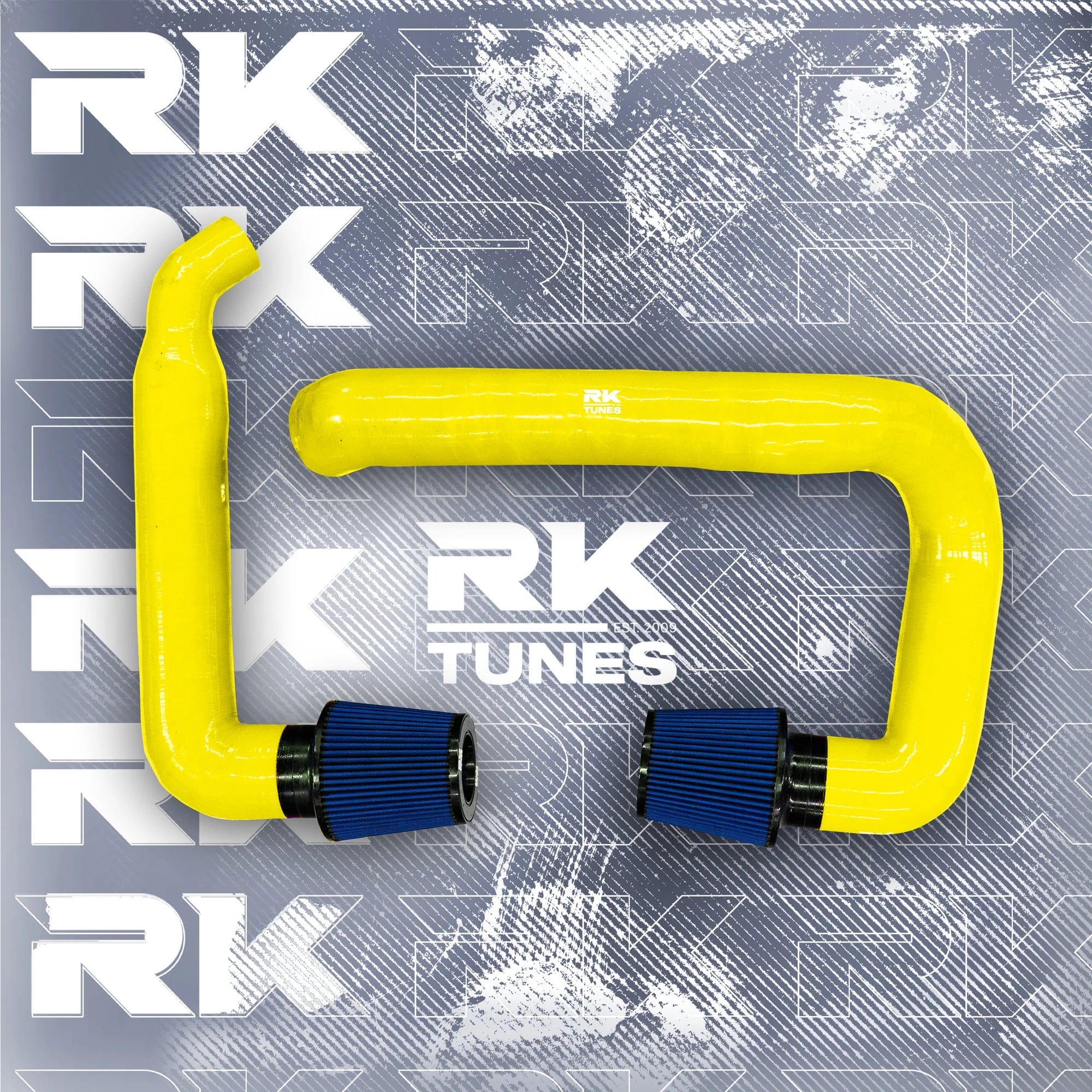 Kies-Motorsports RK TUNES BMW RK X3M / X4M front mount intakes Yellow / Blue