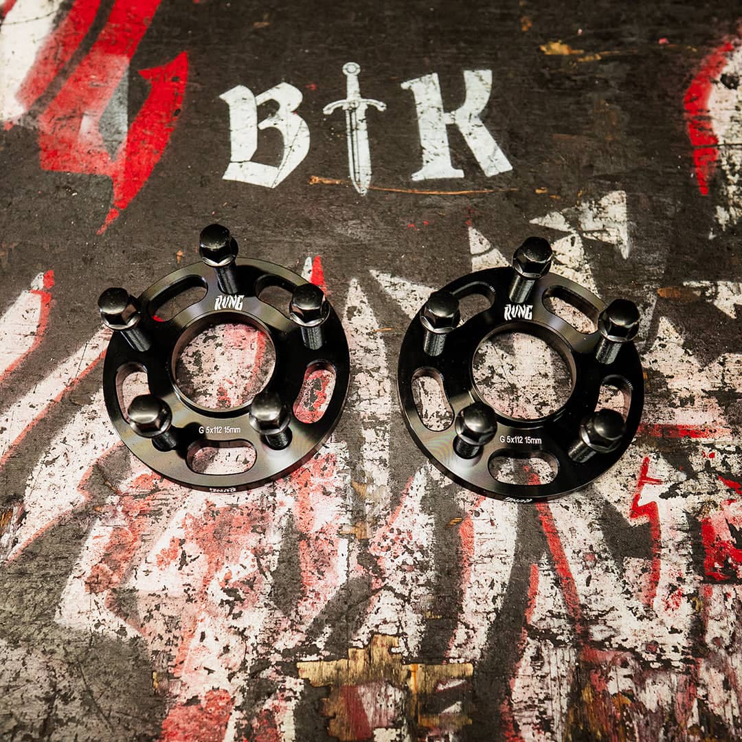 Kies-Motorsports Rvng RaceWorks Rvng 5x112/5x120 F&G 12.5 & 15mm Wheel Spacers w/ extended lugs