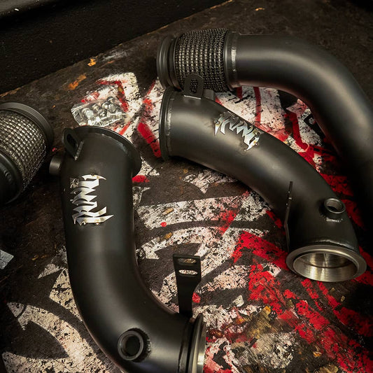 Kies-Motorsports Rvng RaceWorks Rvng (F90,F91,F92,F93) M5 & M8 S63 XL Flow Series 3.5” inlet Downpipes