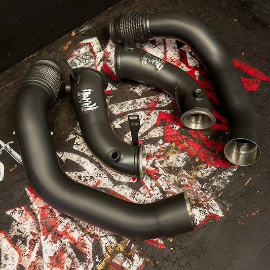 Kies-Motorsports Rvng RaceWorks Rvng (F90,F91,F92,F93) M5 & M8 S63 XL Flow Series 3.5” inlet Downpipes